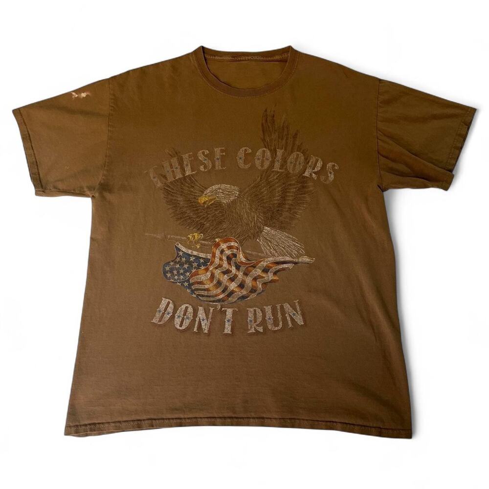 Brown vintage 90s "These Colors Don't Run" Graphic Tee